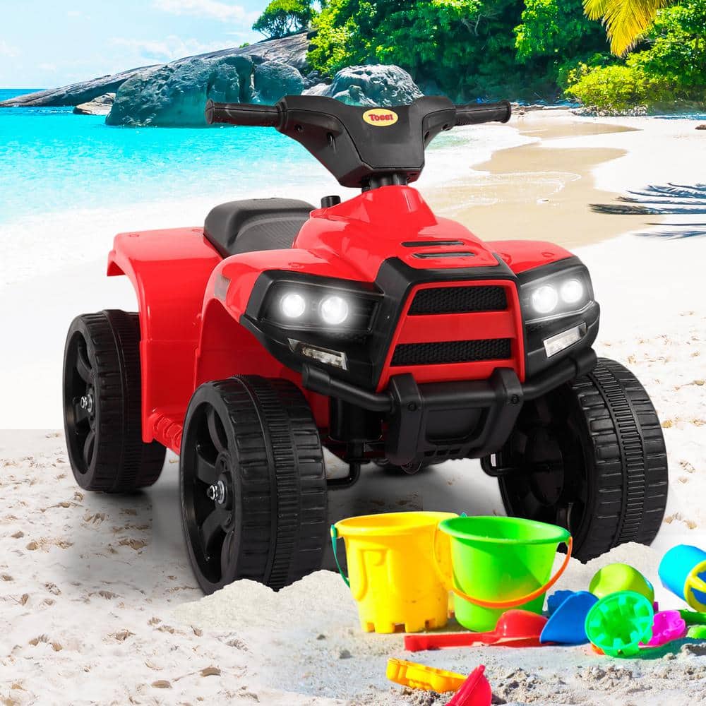 6V Red Kids Electric Quad with Bright Headlights