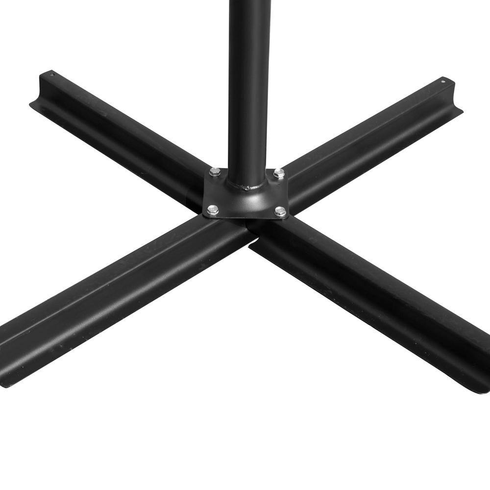 10' Red Cantilever Patio Umbrella with Solar LED and Steel Frame