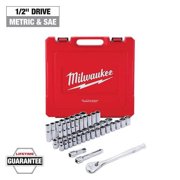 1/2 in. Drive SAE/Metric Ratchet and Socket Mechanics Tool Set (47-Piece)