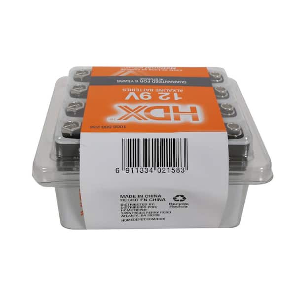 HDX 9-Volt Alkaline Battery (12-Pack) 7181-12PDQ - The Home Depot