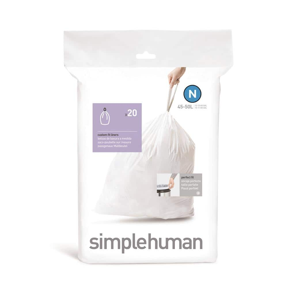 simplehuman Custom Fit Can Liner Code N 12-13 Gal. (20-Pack) CW0174 - The  Home Depot