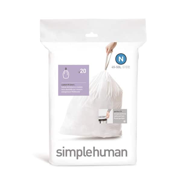 simplehuman Custom Fit Can Liner Code N 12-13 Gal. (20-Pack)