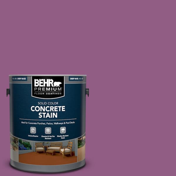 BEHR PREMIUM 1 gal. #OSHA-4 OSHA SAFETY PURPLE Solid Color Flat Interior/Exterior Concrete Stain