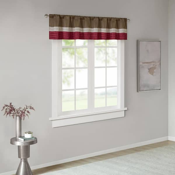 Eastridge 18 in. L x 50 in. W. in Red Polyester Light Filtering Valance