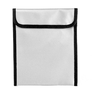 15 in. x 11 in. Fire and Water Resistant Bag White Fireproof Document Bag