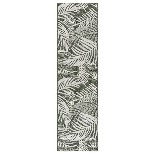Beach House 2 ft. x 8 ft. Green/Ivory Leaf BHS294Y Runner Rug