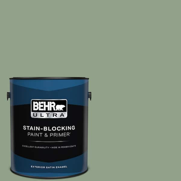 BEHR ULTRA 1 gal. #440F-4 Athenian Green Satin Enamel Exterior Paint & Primer