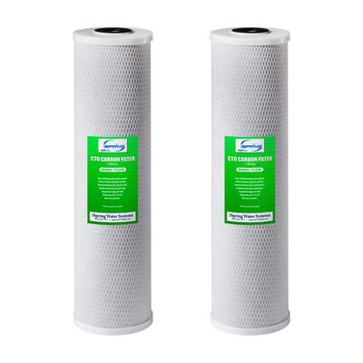Whole House Water Filter Replacement Cartridge CTO Carbon Block High Capacity 4.5 in. x 20 in. - Pack of 2