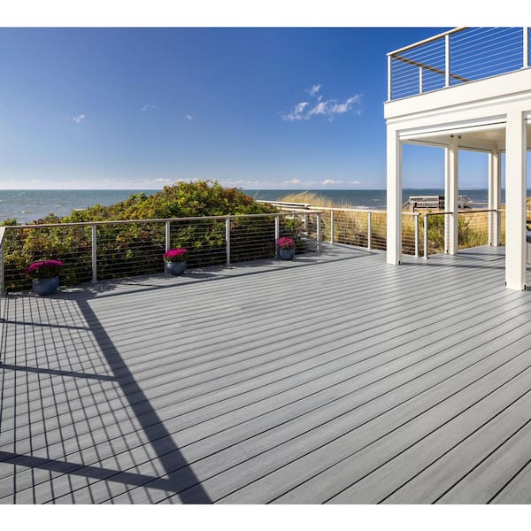 Elevate Alpine Gray 1 in. x 5.4 in.x 12 ft. Groove Capped Composite Decking (10-Pack) (H-Pack)