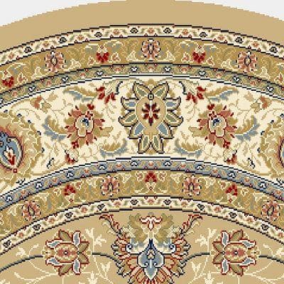 Vaughan Light Gold/Ivory 5 ft. x 8 ft. Oval Indoor Area Rug