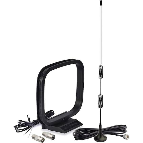 EKIEUDL Magnetic Base FM Radio Antenna and AM Loop Antenna with F Type Connector for Indoor HD Radio Receiver