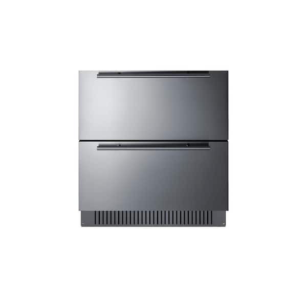 Summit Appliance 5.42 cu. ft. Under Counter Double Drawer Refrigerator in Stainless Steel ADA Compliant