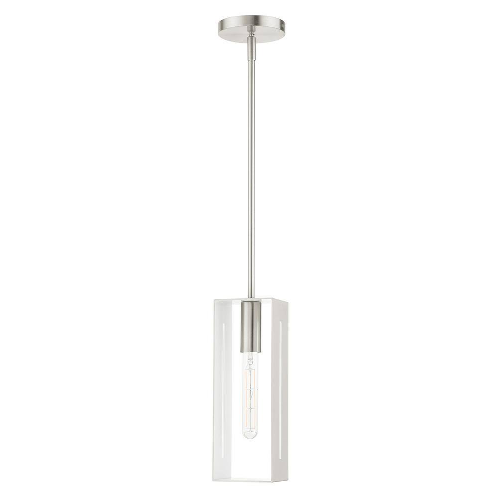 Soma Brushed Nickel and Glass Single Light Pendant