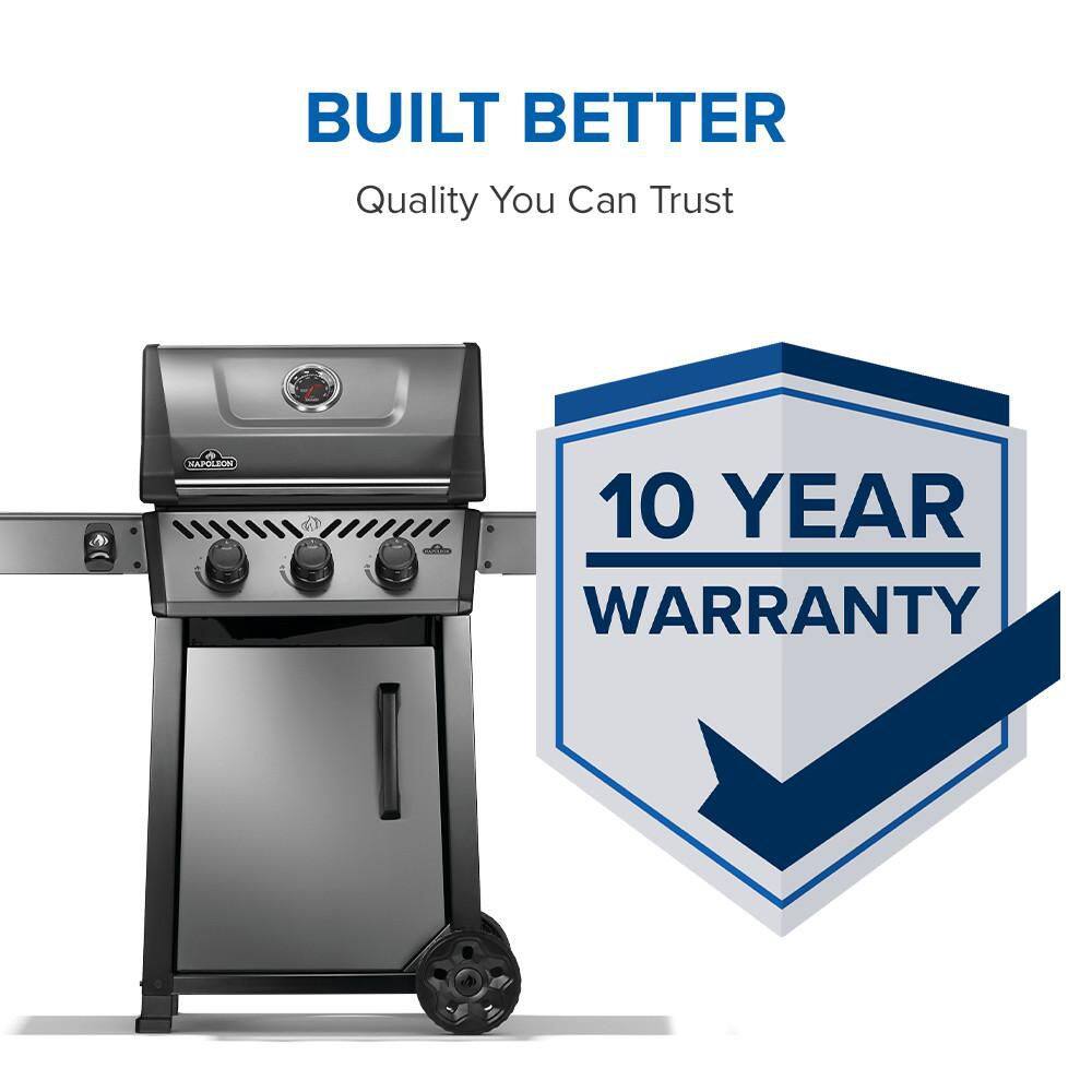 Napoleon Freestyle 365 Graphite Grey Propane Gas Grill with Stainless Steel Burners
