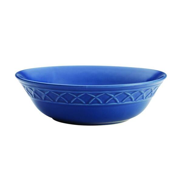 Paula Deen Dinnerware Savannah Trellis 10 in. Stoneware Round Serving Bowl in Cornflower Blue