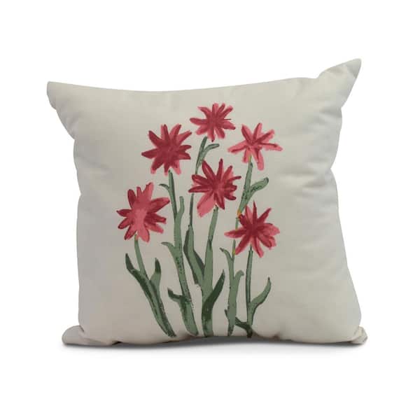 Unbranded Daffodils Rust Decorative Floral Throw Pillow