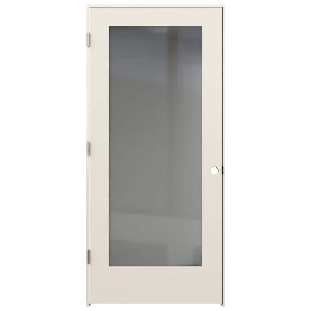 JELDWEN 36 in. x 80 in. Tria Primed RightHand Mirrored Glass Molded