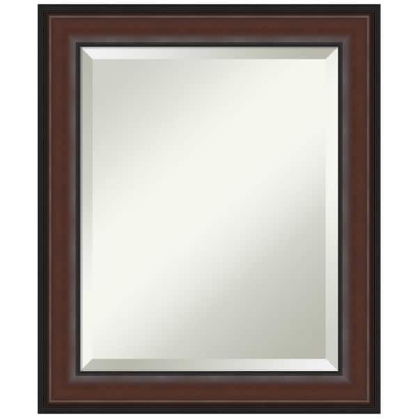 Amanti Art Harvard Walnut 20.5 in. H x 24.5 in. W Framed Wall Mirror