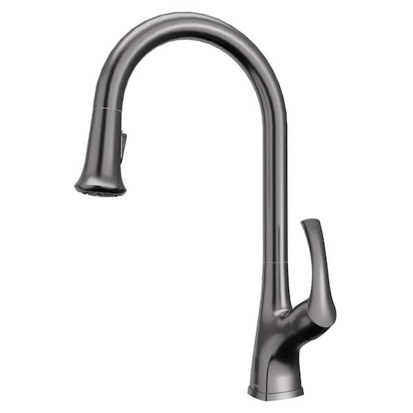 Karran Chantilly Single Handle Touchless Pull-Down Sprayer Kitchen Faucet in Gunmetal Grey