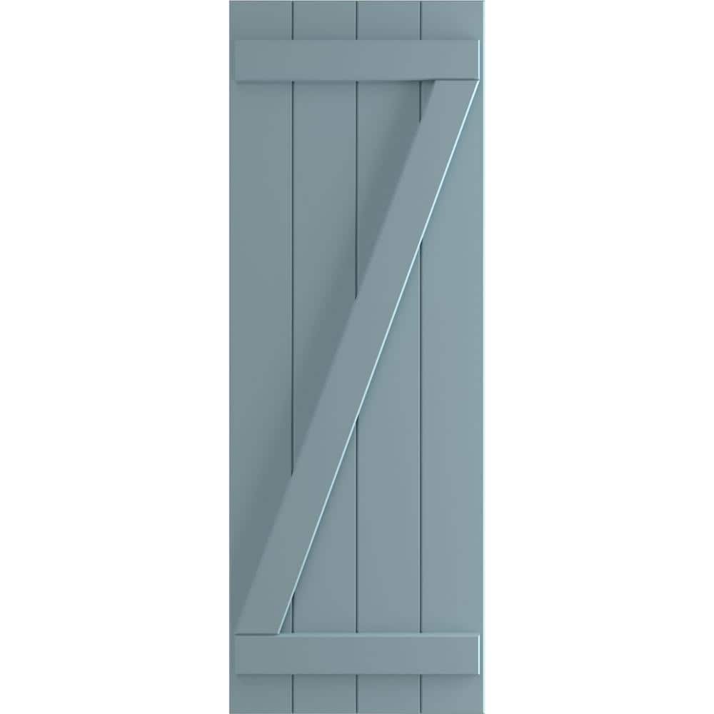 21-1/2 in. x 34 in. True Fit PVC 4-Board Joined Board and Batten Shutters with Z-Bar Pair in Peaceful Blue price history on PriceWatchPro