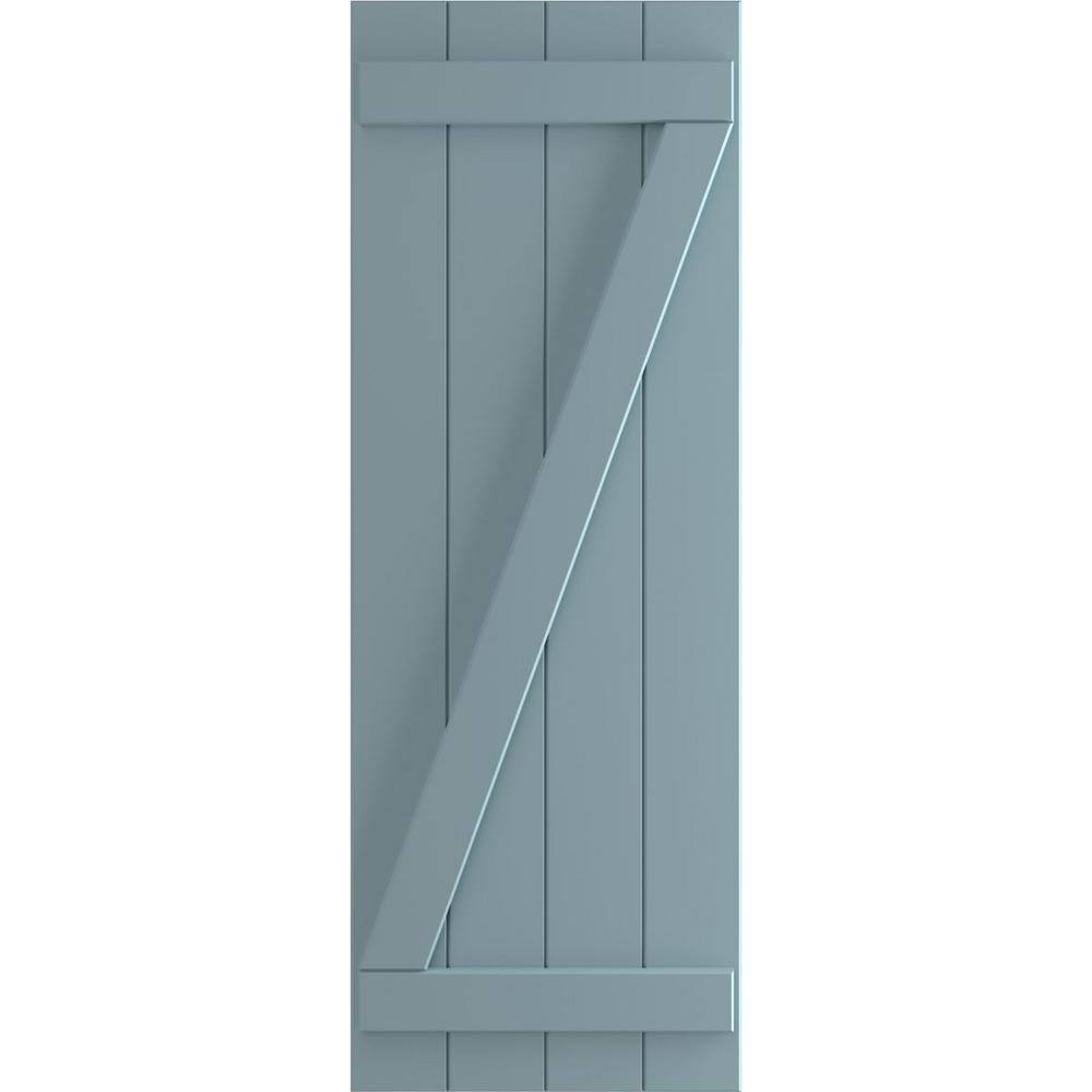 21-1/2 in. x 54 in. True Fit PVC 4-Board Joined Board and Batten Shutters with Z-Bar Pair in Peaceful Blue price history on PriceWatchPro