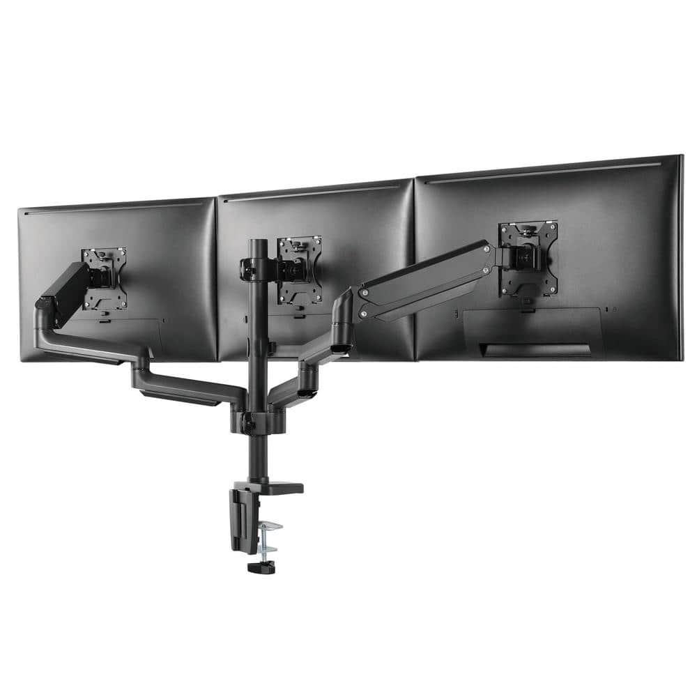 Black Triple Monitor Desk Mount with Gas Spring Arms