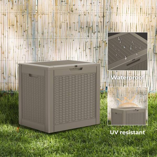 22 in. W x 17 in. D x 21 in. H Rattan Resin Outdoor Storage