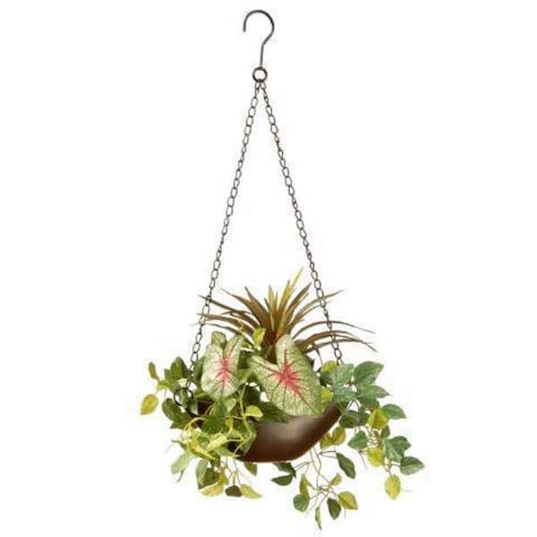 National Tree Company 9 in. Artificial Assorted Greens Hanging Basket
