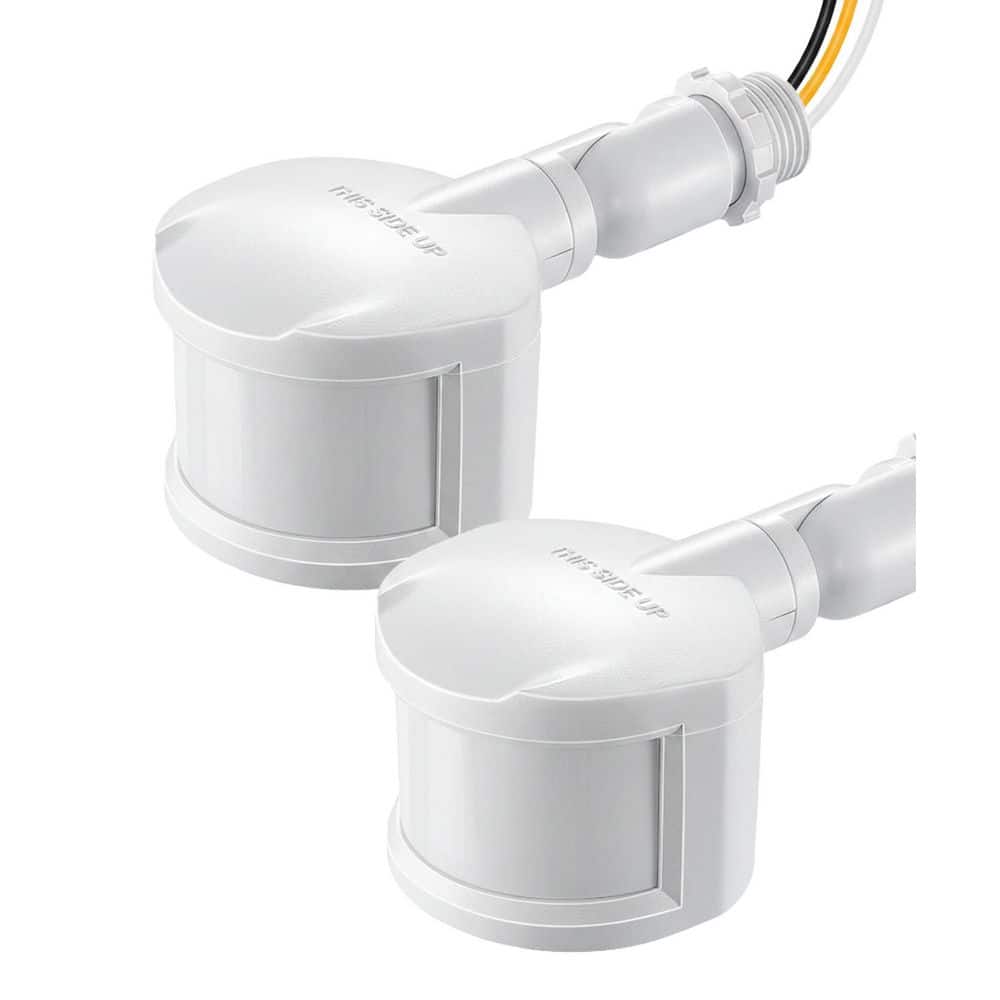 180 Degree Motion Sensing Dusk to Dawn Adjustable Outdoor White Flood Light Motion Detector 2-Pack price history on PriceWatchPro