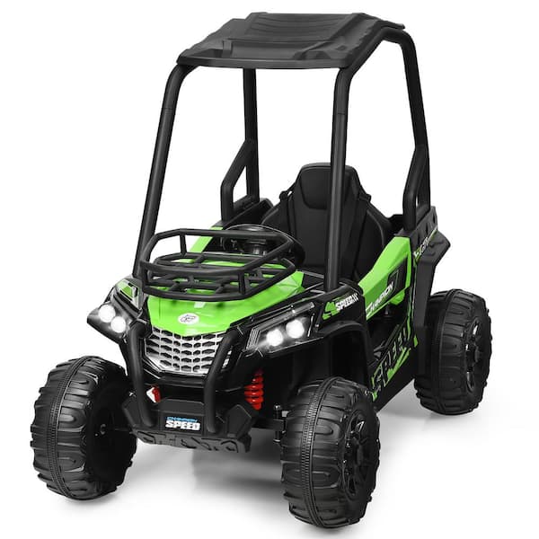Costway 12-Volt Kids Ride-On Off-Road UTV Truck RC Electric Car with MP3 and Light in Green