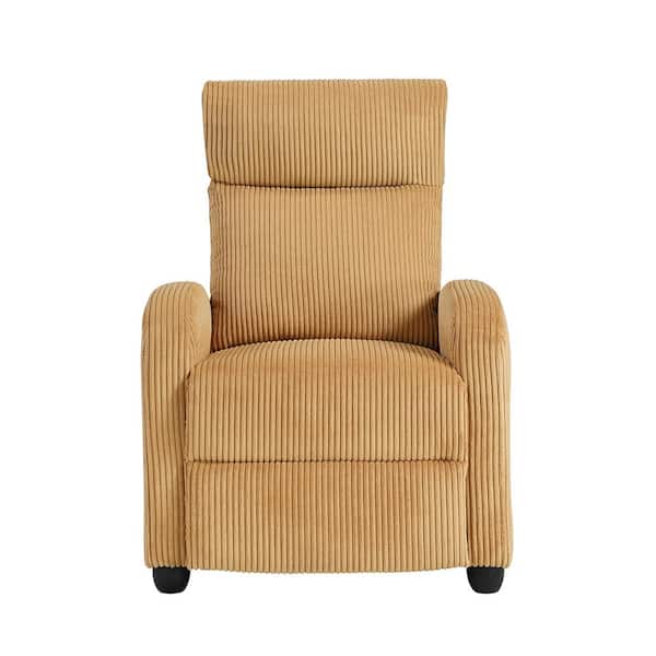 Lazzara Guthrie Yellow Corduroy Manual Push Back Recliner 9588YLW