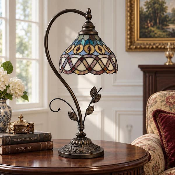 Lasaideal 8 in. W x 20 in. H Dark Bronze Finish Tiffany-Style