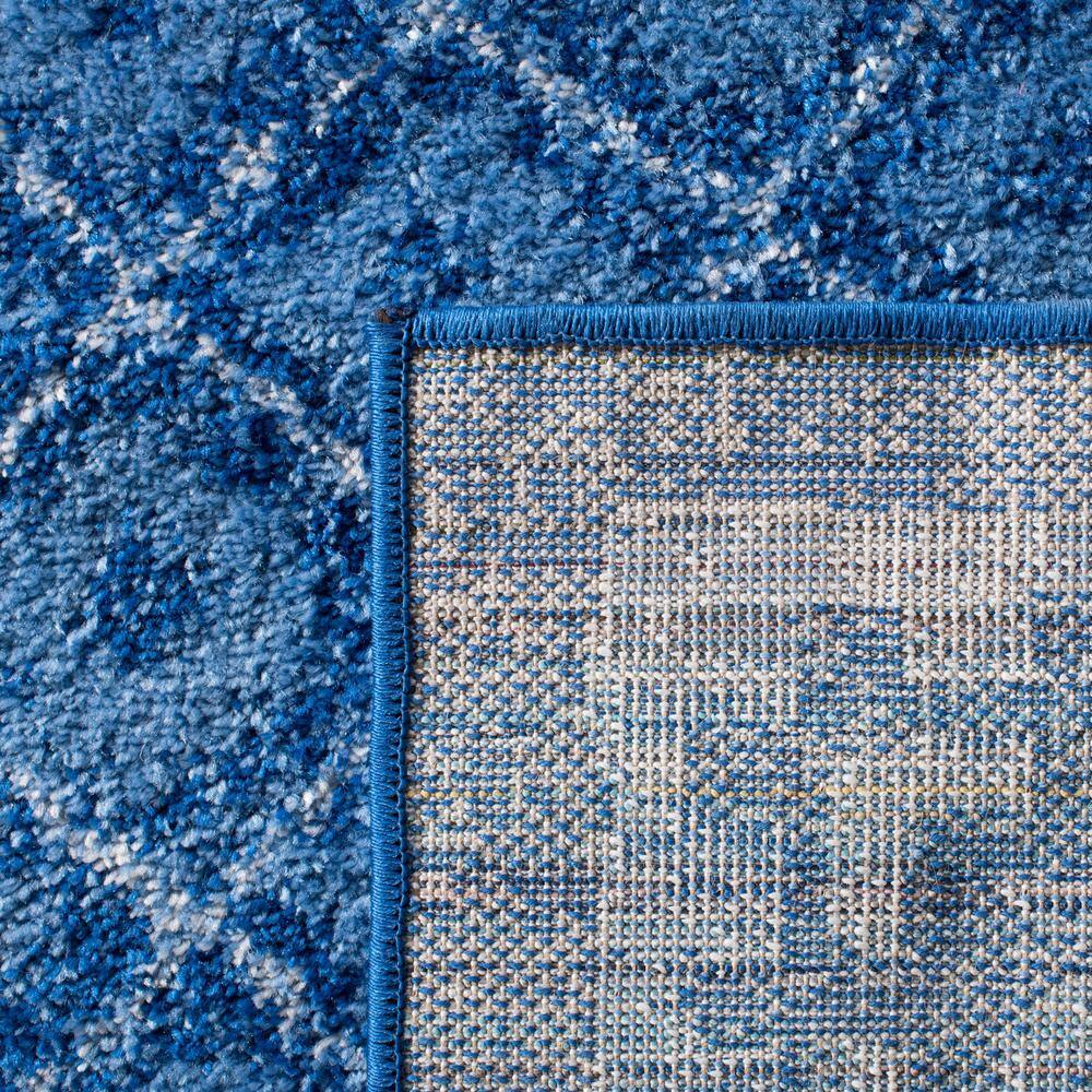 Adirondack Light Blue and Dark Blue Square Area Rug