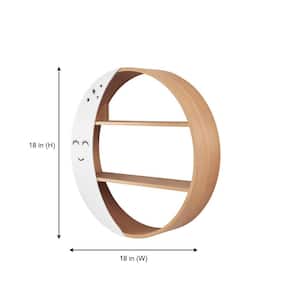 Crescent Moon Round Wood Wall Shelf (18 in.)
