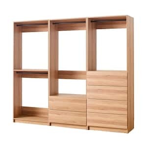 Prosper 94.5 in. W Oak Tower System Freestanding-Shelf Walk-in Wood Closet System