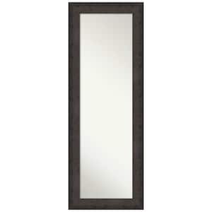 Dappled Black Brown 19.5 in. x 53.5 in. Non-Beveled Modern Rectangle Wood Framed Full Length on the Door Mirror in Black