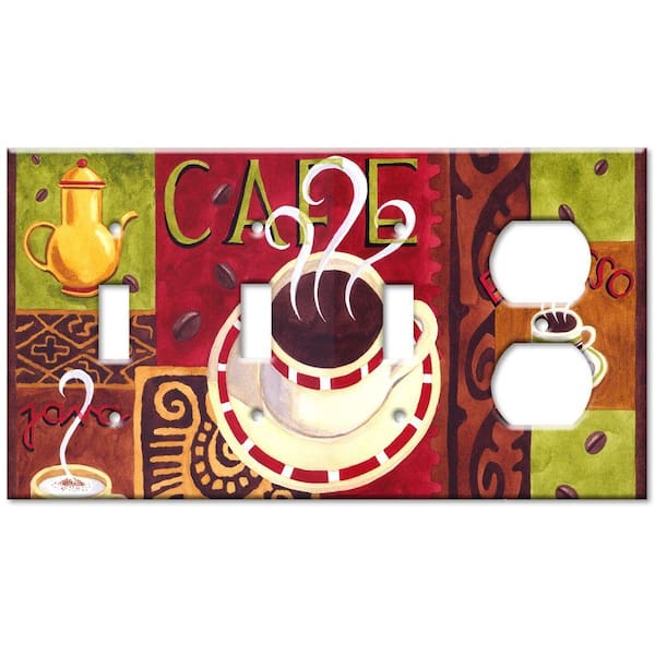 Art Plates Coffee Cafe 3 Switch/Outlet Combo Wall Plate
