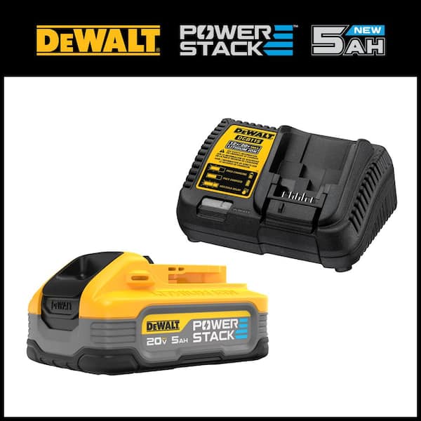 DEWALT POWERSTACK 20V Lithium-Ion Battery Starter Kit with 5.0Ah Battery and Charger