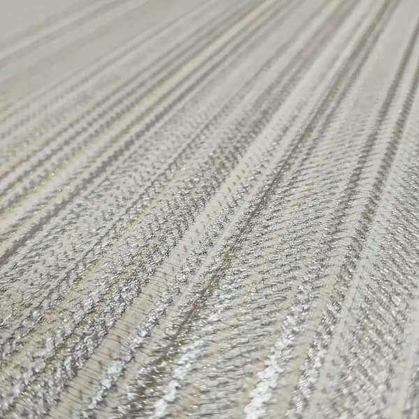 Glint Stria Stripe Beige Wallpaper Sample
