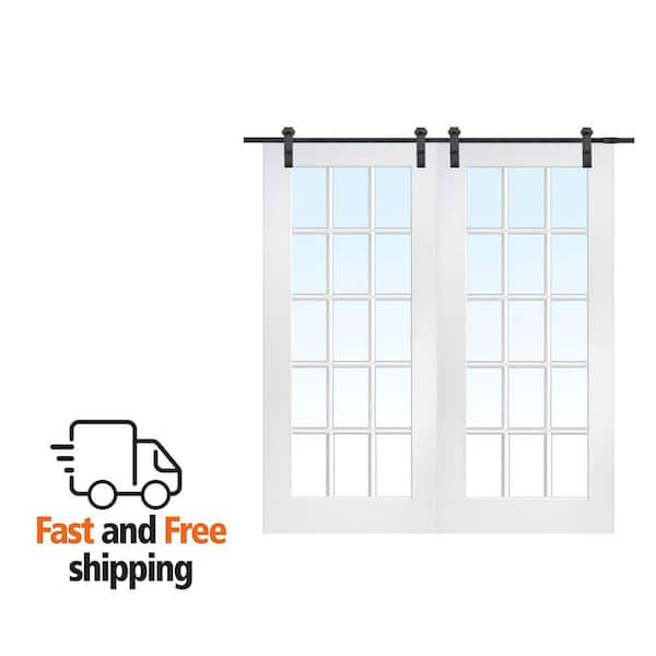 MMI DOOR 32 in. x 80 in. Half Louver 1-Panel Unfinished Pine Wood