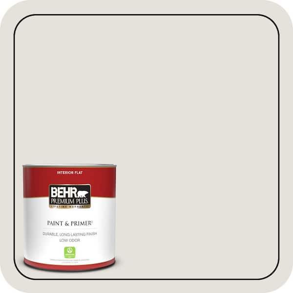 BEHR PREMIUM PLUS 1 qt. #PPU18-08 Painters White Flat Low Odor Interior Paint & Primer