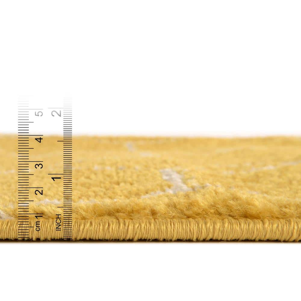 Bright Yellow 4' x 6' Trellis Synthetic Rectangular Rug