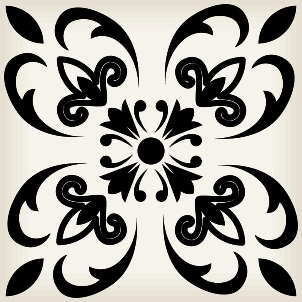 MI ALMA Black B28 4 in. x 4 in. Vinyl Peel and Stick Tile (24-Tiles, 2.