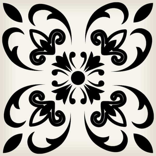 MI ALMA Black B28 4 in. x 4 in. Vinyl Peel and Stick Tile (24-Tiles, 2.67 sq. ft./Pack)