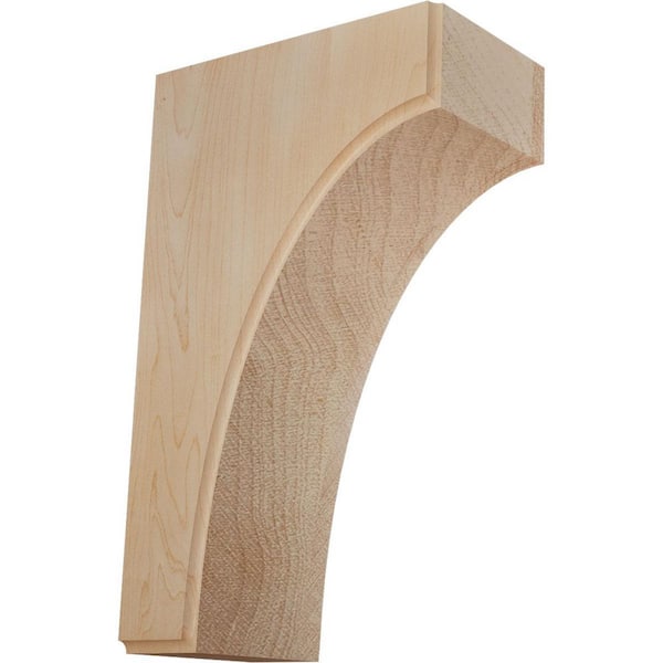 Ekena Millwork 8 in. x 5-1/2 in. x 10 in. Unfinished Maple Clarksville Corbel