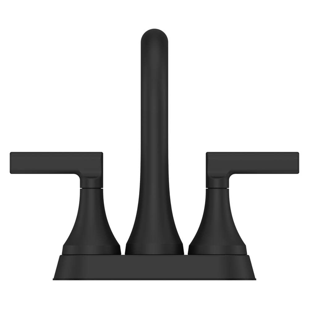 Matte Black Double Handle High Arc Bathroom Faucet