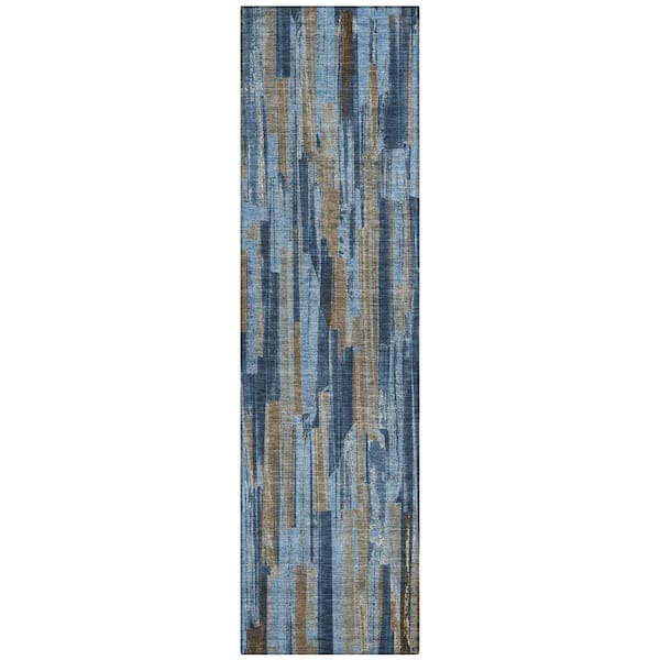 Chantille Machine Washable Indoor/Outdoor Abstract ACN2255 Navy 2 ft. 3 in. x 7 ft. 6 in. Runner Rug