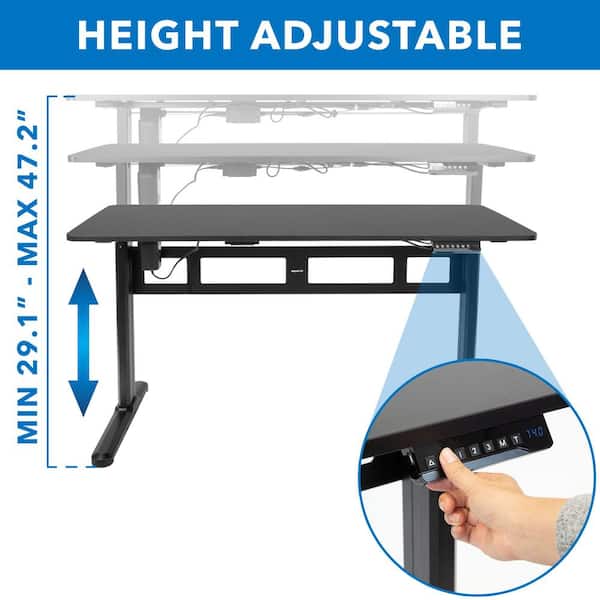 MOUNT-IT! 35.5 in. Black Standing Desk Converter Height Adjustable Large  Surface Area MI-7955 - The Home Depot