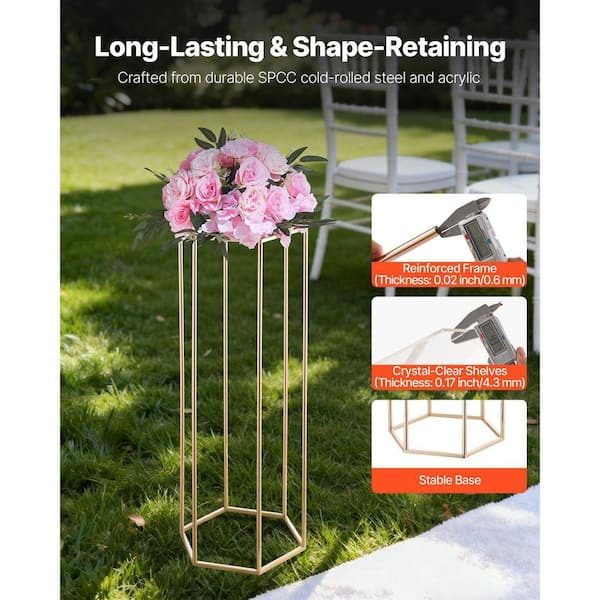 SKYSHALO Wedding Flower Stand, 10-Pieces 31.5 in. Column Stand