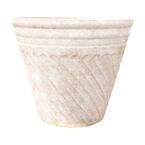 15 in. Dia Ivory Resin Swirl Planter